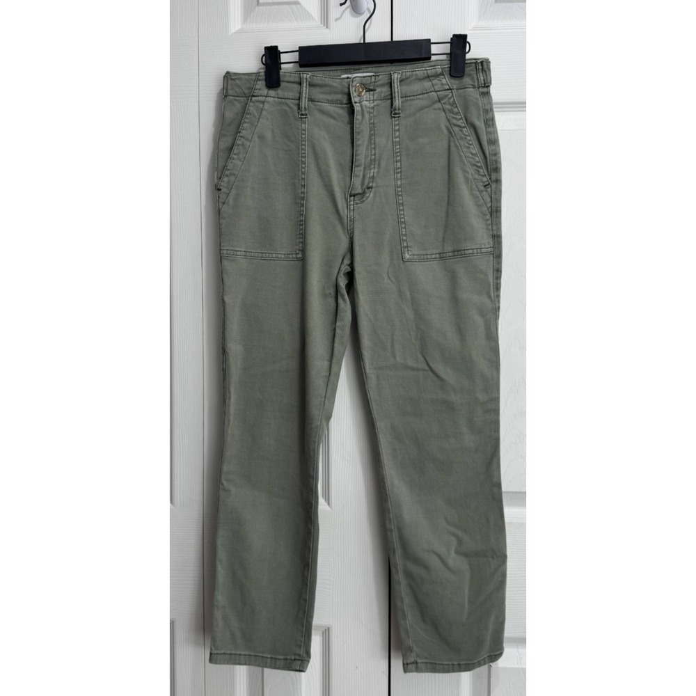 Pistola Mara High Rise Straight Leg Utility Cropped Pants Women's 27 Olive Green